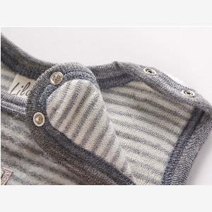 Jetzt 19 Rabatt Lilano BabyStrampler aus BioMerinowolle in GrauNatur Gr 56