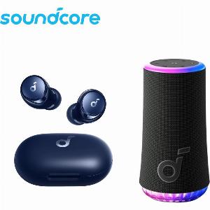 Space A40  LongLasting Noise Cancelling Earbuds  Glow  Portable Speaker with Synchronized Light Show