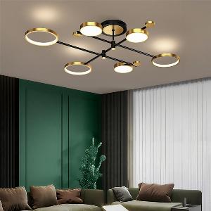 Scandinavian SemiFlush Mount LED Rings Ceiling Light 90 off