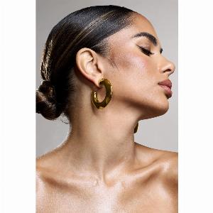 Natalya  Gold Chunky Hoop Earrings