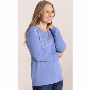 Anna Rose Embellished Jumper DropShoulder VioletSilver XXL 35 Off