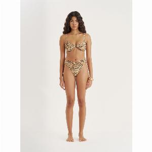 Abstract Print High Leg Bikini Bottom Dori