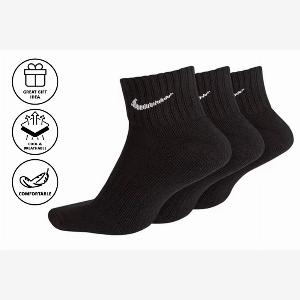 Womens Black 3Pack Of Nike Cushioned Ankle Socks  Uk Sizes 711  Wowcher