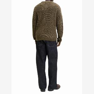 JackJones maglia uomo a costine melange verde