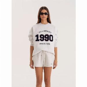 Grey 1990 Slogan Classic Longline Sweatshirt Lila