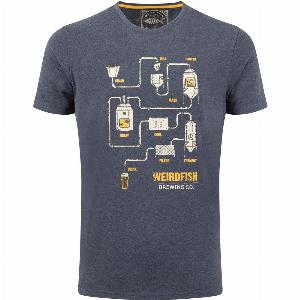 Weird Fish Brewer Front Print Graphic TShirt Navy Size M