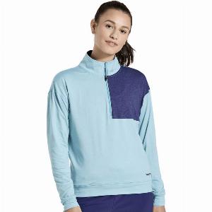 Chemise Saucony Sunday 14 Zip Bleu Femme Taille M