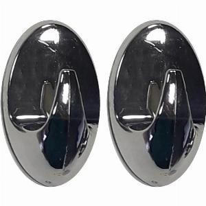 Gancio adesivo in pvc  grigio H50 X L30 mm  portata max 5 Kg 2 pezzi