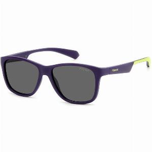 Polaroid Junior PLD 8052S 80ZM9 Lunettes de soleil Plastique Bleu opaque Gris Carré Polarisé