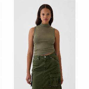 Sconto del 14 su top smanicato mock neck GAP verde militare XL
