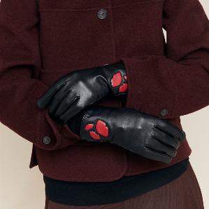 Black Multi Padded Lip Leather Kai Glove Black Multi Padded Lip Leather Kai Glove