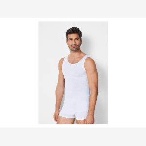 LIVERGY Débardeur côtelé homme blanc S