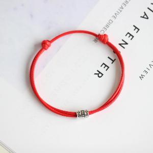 Bracciale in corda regolabile unisex con ciondoli intrecciati  Sconto 25