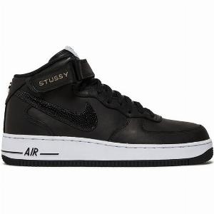 55 Rabatt auf die Nike Air Force 1 Mid in Schwarz und Weiß von Stussy