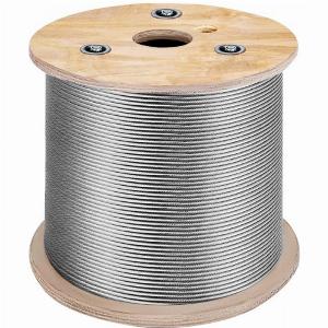 VEVOR 316 Inch 7x19 Stainless Steel Aircraft Cable Reel 500FT Stainless Steel Cable T304 Wire Rope Winch Cable Replacement T304