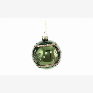 50 Rabatt auf grüne Weihnachtsbaumkugel aus Glas und Aluminium Ø 8 cm