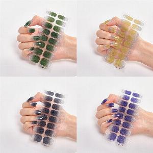 New Solid Color 16 Small Nail Art Stickers European And American Simple Nail Stickers Nail Polish Film Stickers CS046