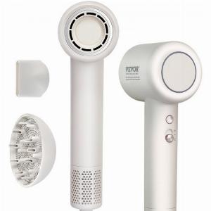 VEVOR HighSpeed Hair Dryer with 102000RPM Brushless Motor 200 Million Negative Ions Hair Blow Dryer 3Color Temp LED Lights  2 Speeds Lightweight Hairdryer with Diffuser  Nozzle for Home Travel