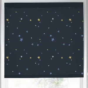 Save 20 on Laura Ashleys custom roller blind in midnight with painterly stars design