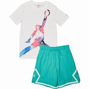 Canotta Jordan Poolside unisex in rete poliester verde acqua  25
