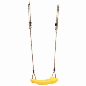 Berkfield Home Outdoor Swing Seat for Kids Single with Adjustable Rope Yellow