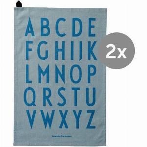 Geschirrtuch 2erSet Classic Alphabet blau