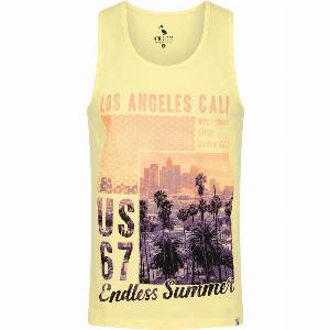 Vests Endless Motif Print Cotton Vest Top in Pastel Yellow  South Shore  S  Tokyo Laundry