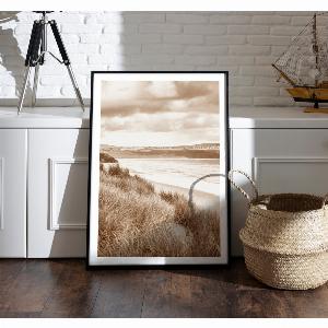 Affiche de paysage maritime aux teintes sépia
