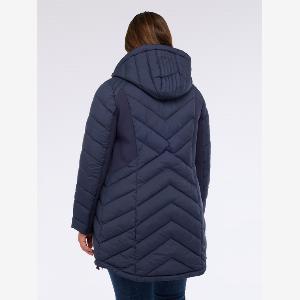 Fiorella Rubino Piumino lungo trapuntato con cappuccio Donna Blu Taglia 47 56 IT