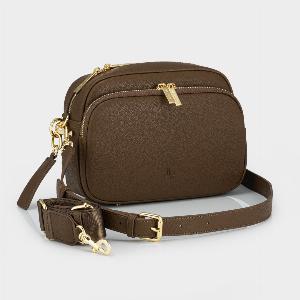 Womens Chelsea Maxi crossbody luxe leather bag Chocolate Brown