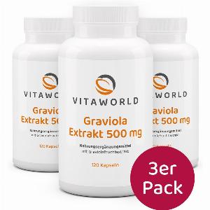 Graviola Extrakt 500 mg 3er Pack 360 Kps