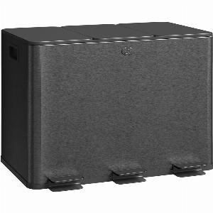 HOMCOM 3 x 20L Pedal Bin Steel Triple Kitchen Bin with Soft Close Lid Removable Inner Buckets FingerprintProof Black