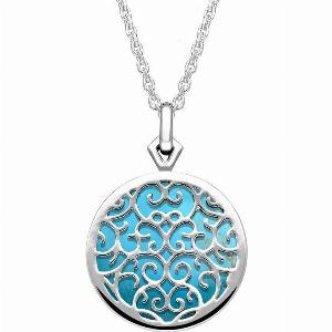 Sterling Silver Turquoise Flore Filigree Necklace