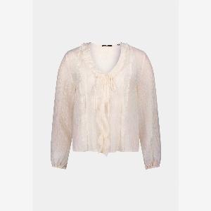 zero Bluse mit Rüschen  Eggnog