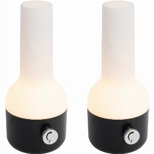 Lot de 2 lampes de table noires et blanches LED rechargeable  4895