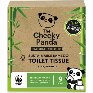 The Cheeky Panda Natural Colour Bamboo Toilet Tissue  9 Rolls