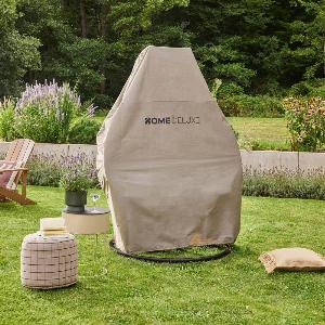 Home Deluxe Fauteuil suspendu en poly rotin avec housse de pluie TWIN  Noir pour 2 personnes