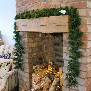 270cm 9ft x 20cm Samuel Alexander Pine Christmas Garland Plain Green