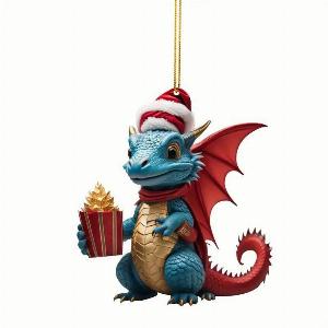 Cute Christmas Decorations Dragon Statue Ornaments Pendant Holiday Decoration Pendants Car Pendants Interior Decorations String Beads for Decorating 2