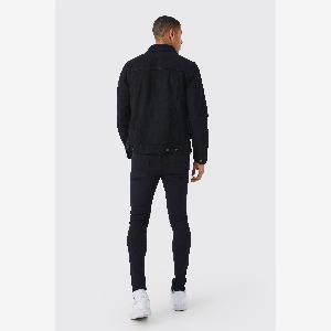 Herren Super Skinny Jeans Hosen mit Rissen  True Black  Größe 34  boohooMAN