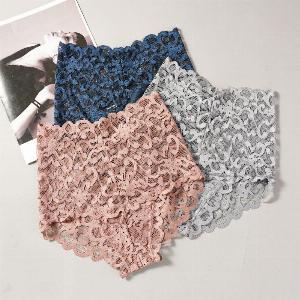 Womens High Waist Lace Briefs Sexy Tummy Control Womens Underpants XL coffee