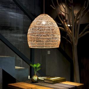 Rattan Art Pendant Light Hanging Decor Rustic StyleVersion B