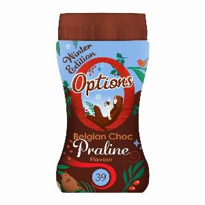 Options Hot Chocolate  Praline Belgian Chocolate  220g Jar  Instant Hot Chocolate