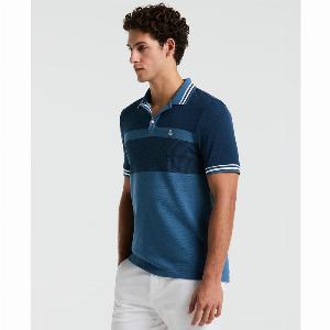 TriColour Polo Shirt In Copen Blue