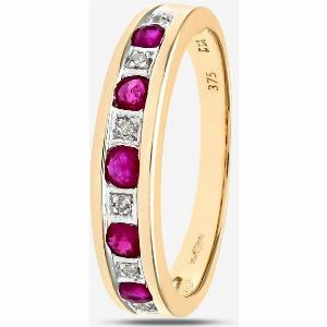 Enjoy 14 off on 9ct ruby halfeternity ring fivestone PR03027Y RU N
