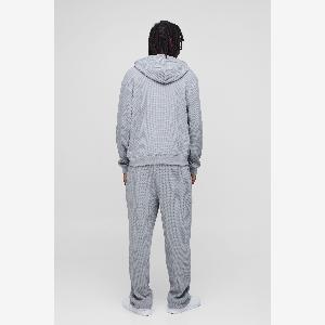 Herren Kastiger Oversize Hoodie Sweatshirt Waffeloptik mit Reißverschluss  boohooMAN