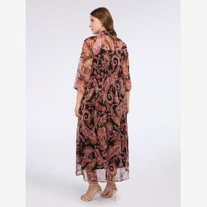 Fiorella Rubino  Vestito chemisier lungo con stampa paisley Donna Nero Taglia 43 52 IT