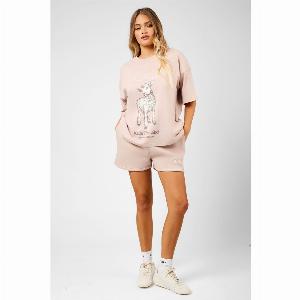 Enjoy 28 Discount on Kaiia Script Logo Mini Sweat Shorts in Champagne  Crème