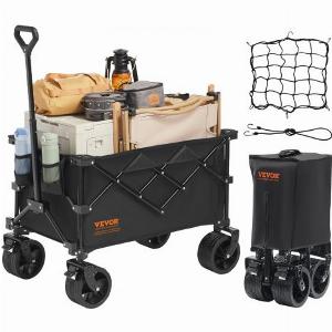 VEVOR Bollerwagen 855 x 500 x 1070 mm Kinderwagen aus 600D OxfordStoff mit PVCBeschichtung Strandwagen 113 L Speicherkapazität max 113 kg Tragfähigkeit Transportkarre Gerätewagen Handwagen