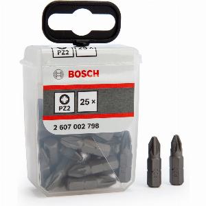 Bosch 2607002798 Extra Hard Screwdriver Bit PZ2  25mm Pack of 25